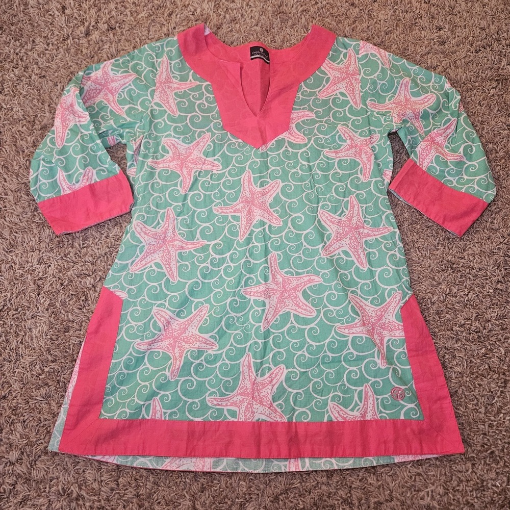 Simply Southern Women's Starfish Beach Tunic Top Shirt Swim Cover Up Size Medium